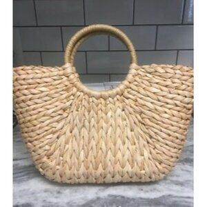 New Summer Rattan Bag for Women Straw Hand-woven Top-handle Handbag Beach Bag